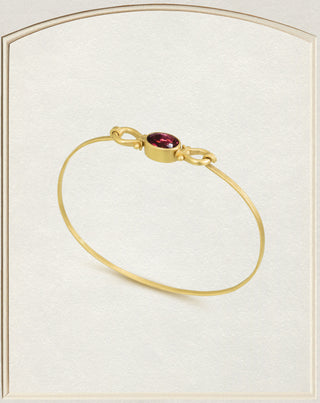 18k Gold Burgundy Tourmaline Lyre Butterfly Cuff