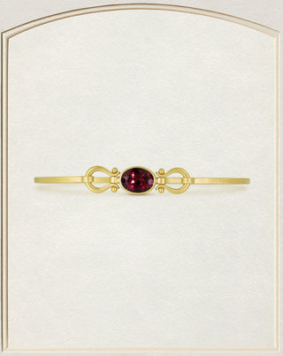 18k Gold Burgundy Tourmaline Lyre Butterfly Cuff front