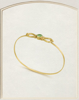 18k Gold Mint Garnet Lyre Butterfly Cuff side view