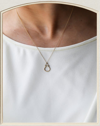 18k Gold Small Lyre Pendant on model