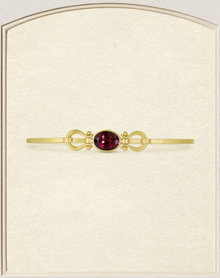 18k Gold Burgundy Tourmaline Lyre Butterfly Cuff