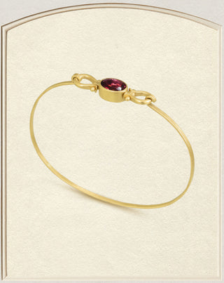 18k Gold Burgundy Tourmaline Lyre Butterfly Cuff