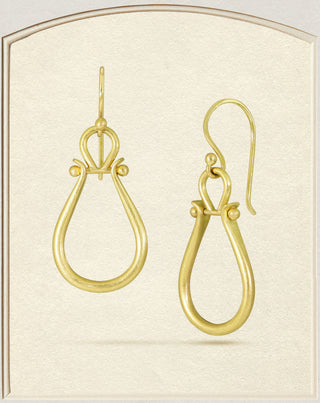 18k Gold Medium Lyre Earrings