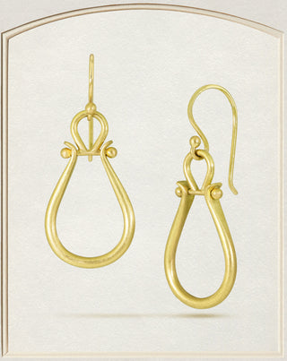 Medium Lyre Earrings in 18k Gold