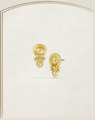 18k Gold Lyre Door Knocker Studs