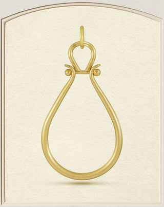 18k Gold Large Lyre Pendant
