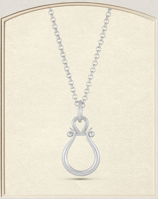 Sterling Silver Small Lyre Pendant on chain view