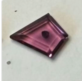 Geometric Mauve Garnet Story Lyre Bracelet in 18k Gold