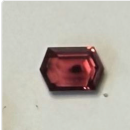 Red Spinel Hex Lyre Pendant in 18k Gold