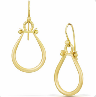 18k Gold Medium Lyre Earrings