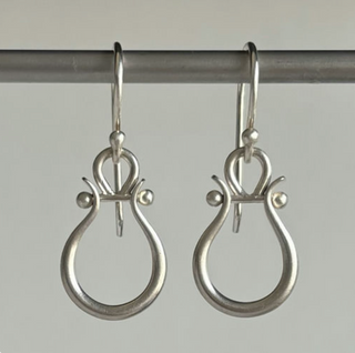 Sterling Sterling Silver Small Lyre Earrings