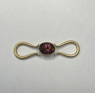 18k Gold Burgundy Tourmaline Lyre Butterfly Cuff
