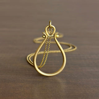 Large 18k Gold Lyre Pendant