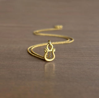 Tiny 18k Gold Lyre Pendant