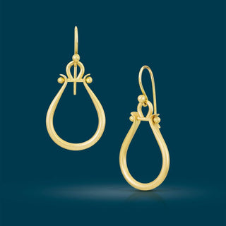 18k Gold Medium Lyre Earrings